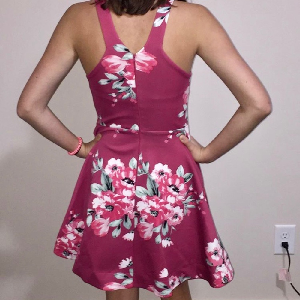 pink floral formal dress - Picture 2 of 2